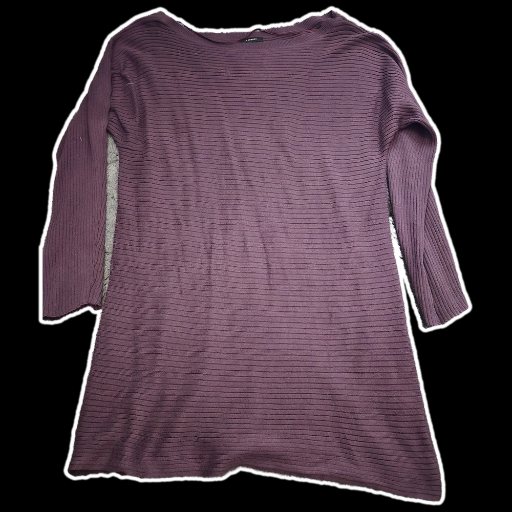 Purple Ribbed Sweater Dress